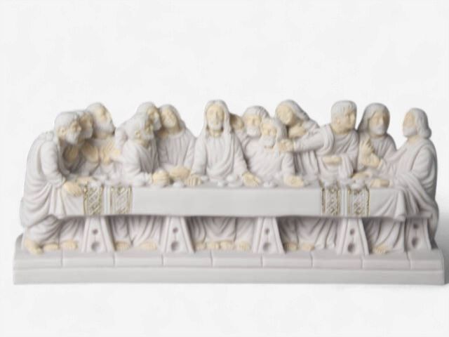 Last Supper Statue White Marble 28cm