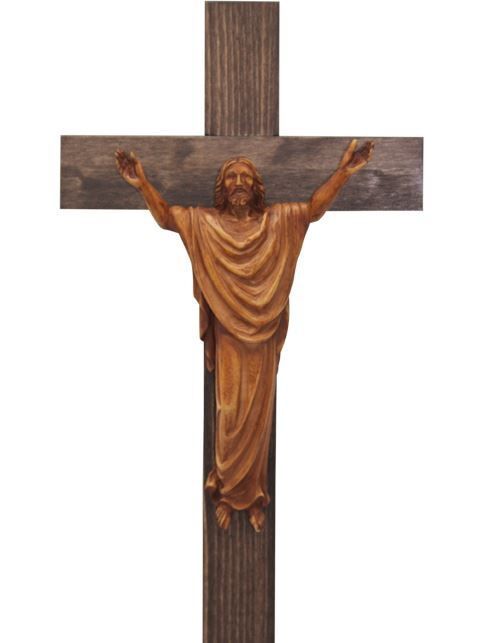 Crucifix Wood Risen Christ 480 x 260mm