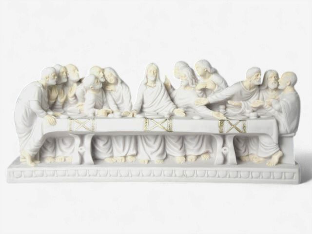 Last Supper Statue White Marble 35cm