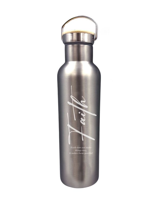 Water Bottle Stainless Steel - Faith - 750ml