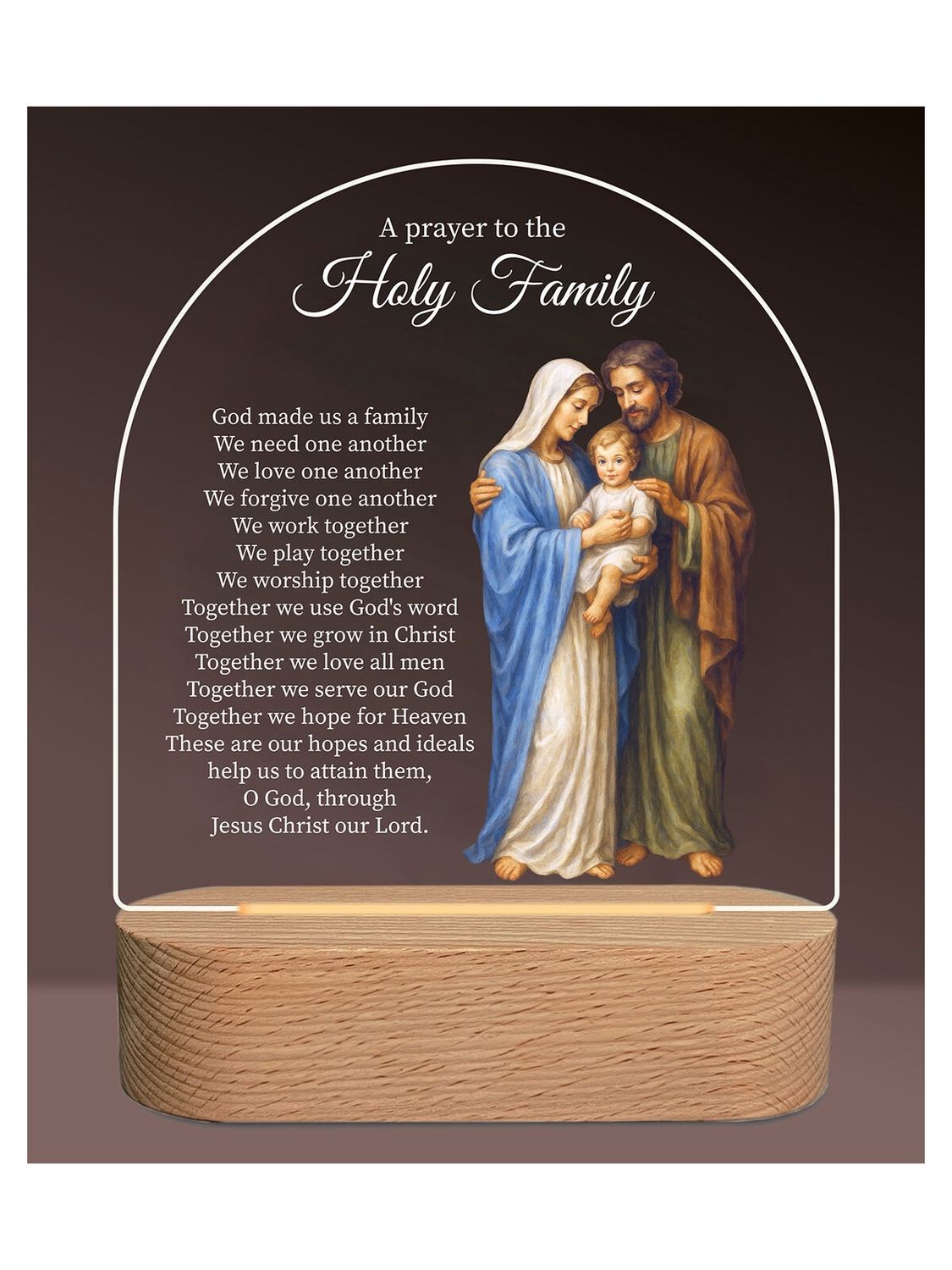Divine Collection LED Plaque, Style: Holy Family