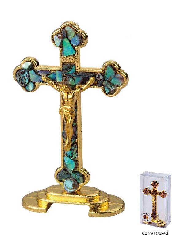 Gemstone Cross Stone Standing - 85 x 45mm