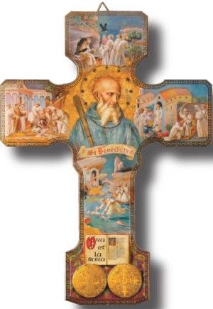 St Benedict Crucifix 245 x 175 mm Wood