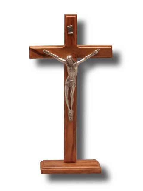 Crucifix Standing Olive Wood - 200 x 110mm
