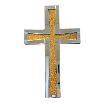 Gold Crystal Glass Cross, Style: 30x50CM Style 1