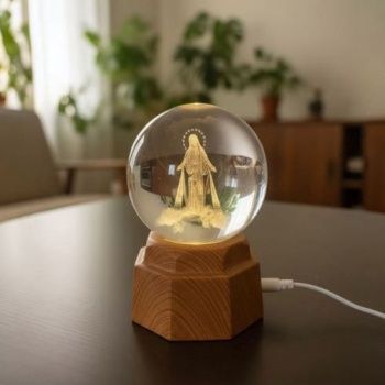 3D LED Crystal Ball, Style: Our Lady of Grace