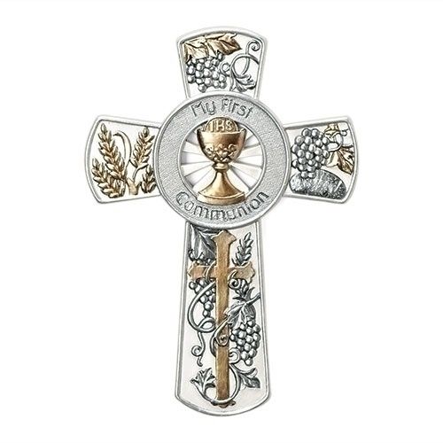20cm/8" Silver/Gold Wall Cross