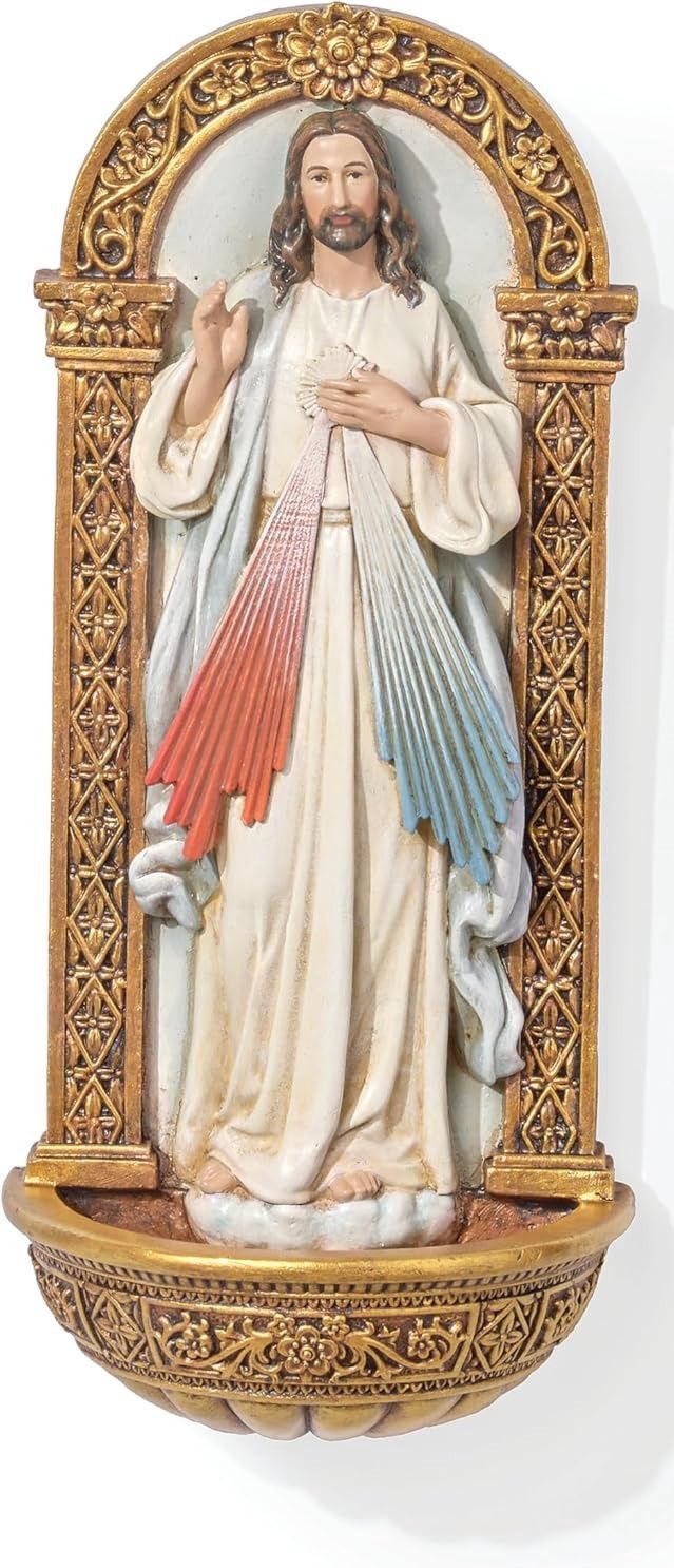 18cm Divine Mercy Holy Water Font