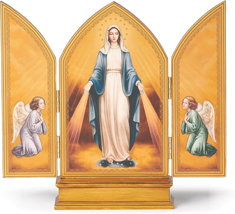 25CM Our Lady of Grace Triptych