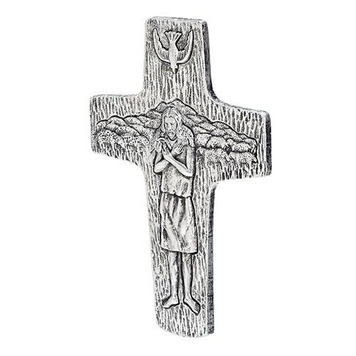 19cm/7.5" Pectoral Wall Cross Pewter Coloured Finish