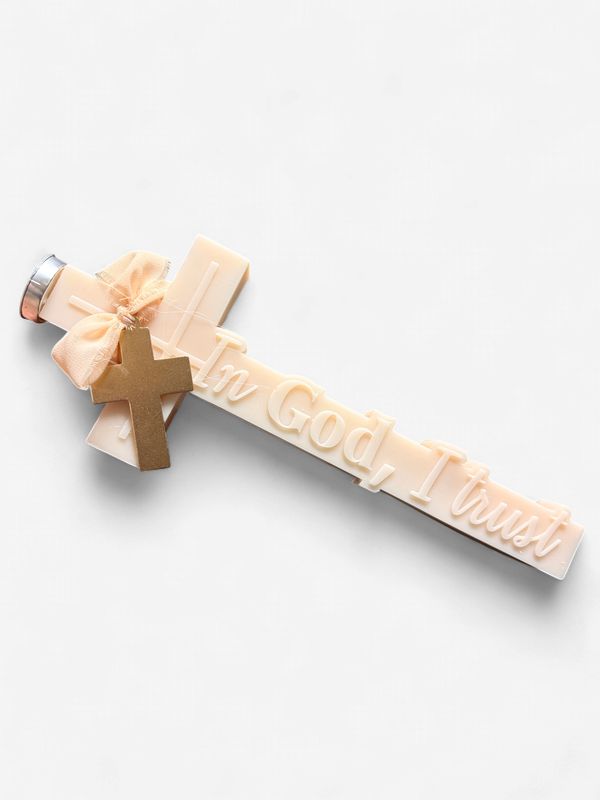 Inscription Cross Candle 30x12cm