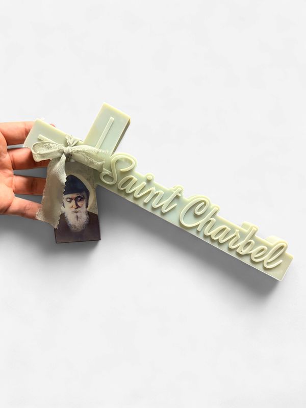 Inscription Cross Candle 30x12cm