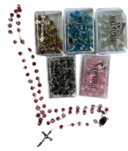 Crystal Rosary - Contains Soil from the Holy Land