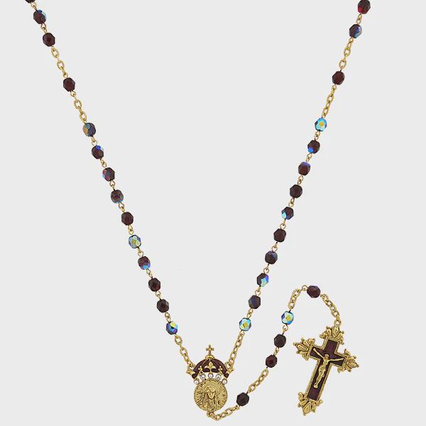14K Gold-Tone Garnet Colour AB Bead and King