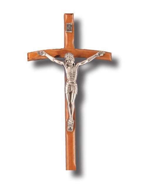 Wood Crucifix Olive Curved - 200 x 100mm