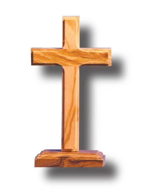 Cross Olive Wood Standing - 110 x 55mm