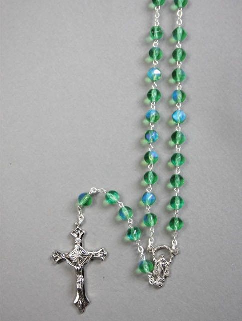 Rosary Airora Borealis Glass - 7mm Beads