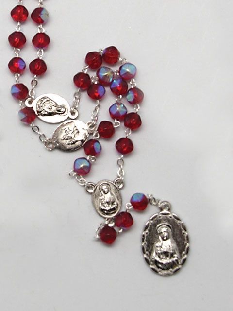 Rosary Glass Crystal Seven Dolor - 6mm Beads