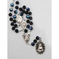 Rosary Glass Crystal Seven Dolor - 6mm Beads, Colour: Black