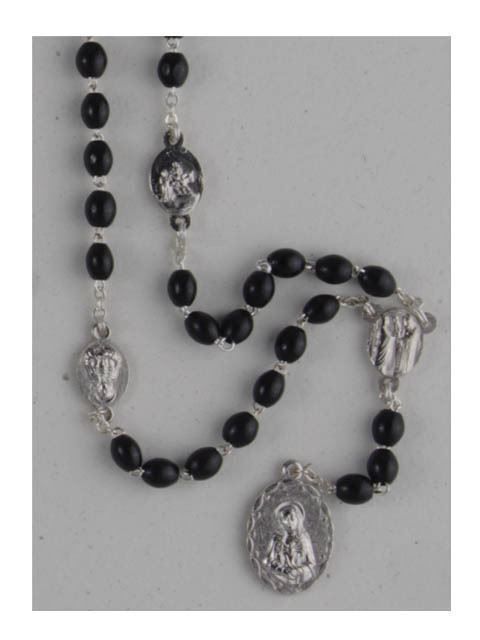 Rosary Wood Black Seven Dolor - 6mm Beads