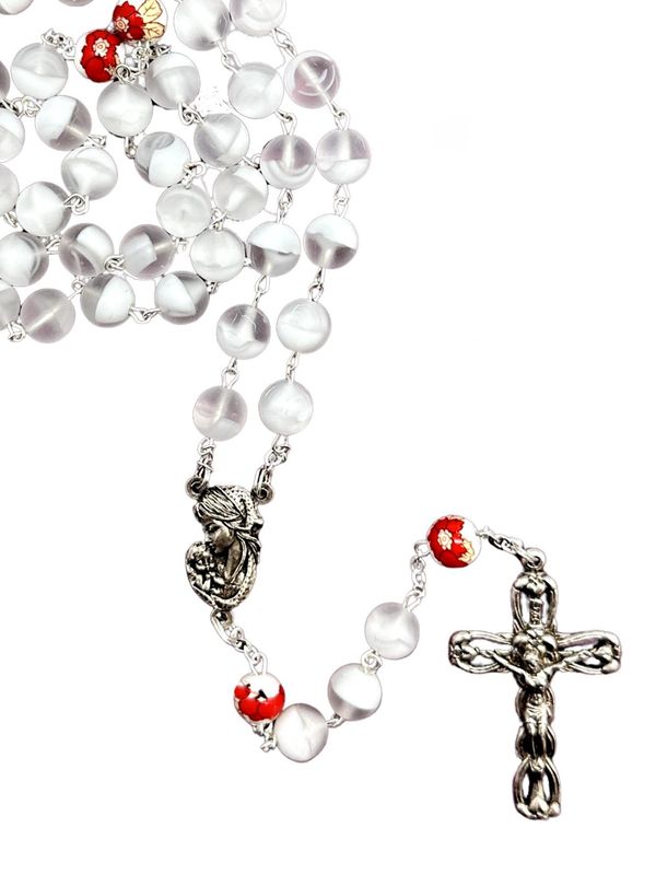Rosary Frosted Glass Ceramic - 9mm Beads