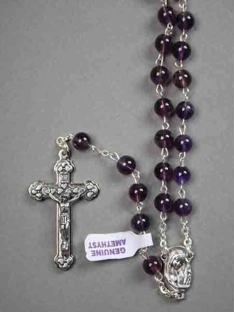 Rosary Genuine Amethyst - 6mm Beads