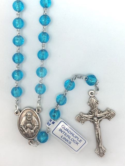 Rosary Plastic Annunciation Blue - 7mm Beads