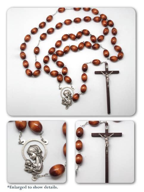 Rosary Wall Wood Oval - 20mm Beads