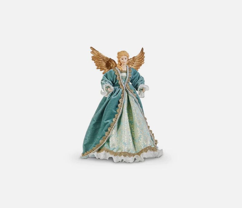 Blue Teal Victorian Angel Tree Topper
