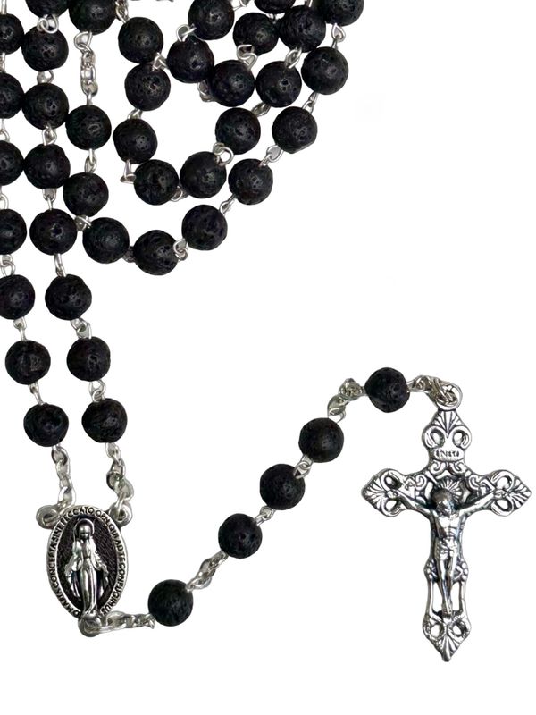 Rosary with Lava Stones