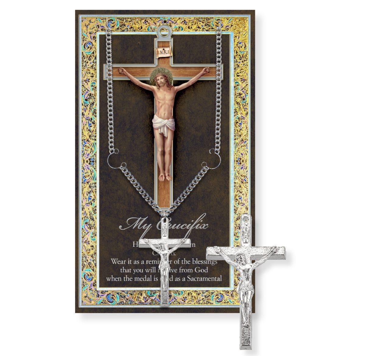 Biography Card with Medal, Style: Crucifix