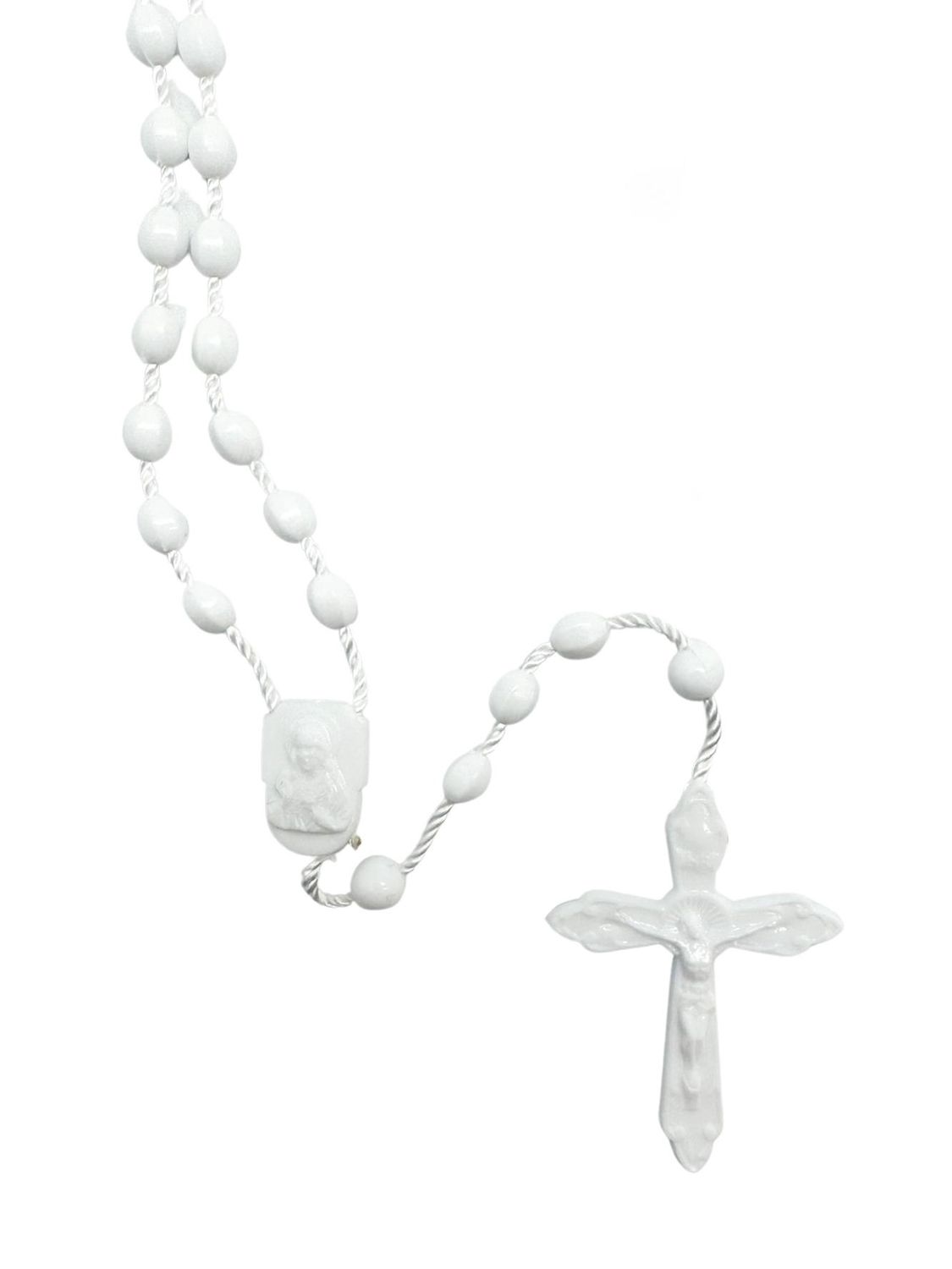 Plastic Rosary, Colour: White