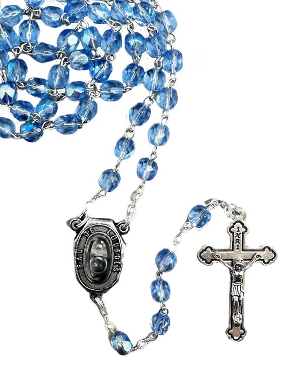 Crystal Lourdes Water Centrepiece Rosary