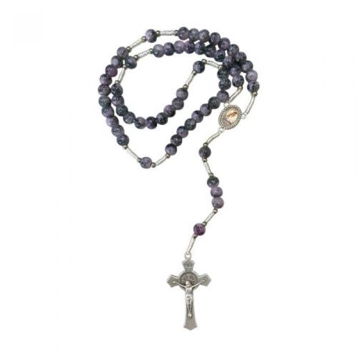 55cm Black/Purple Rosary
