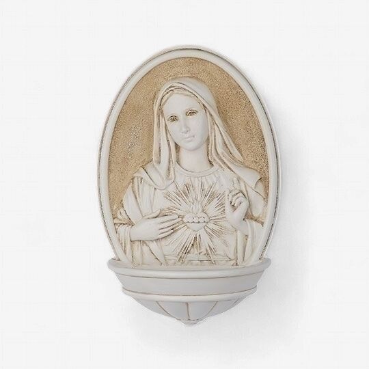 20.3cm/8" St. Joseph Immaculate Heart Holy Water Fountain