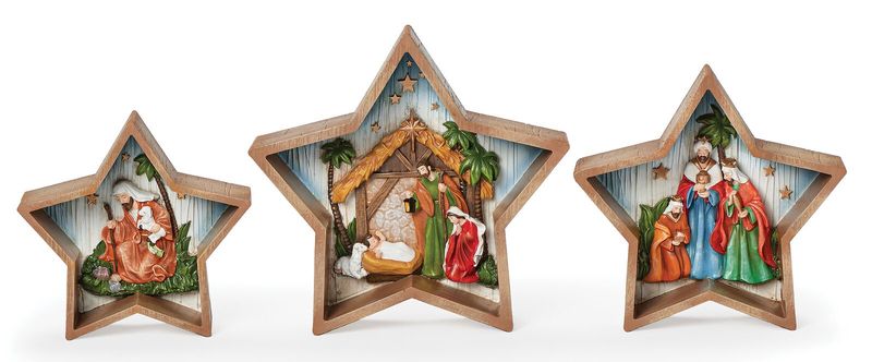 20cm/8" Nativity Stars (S/3)