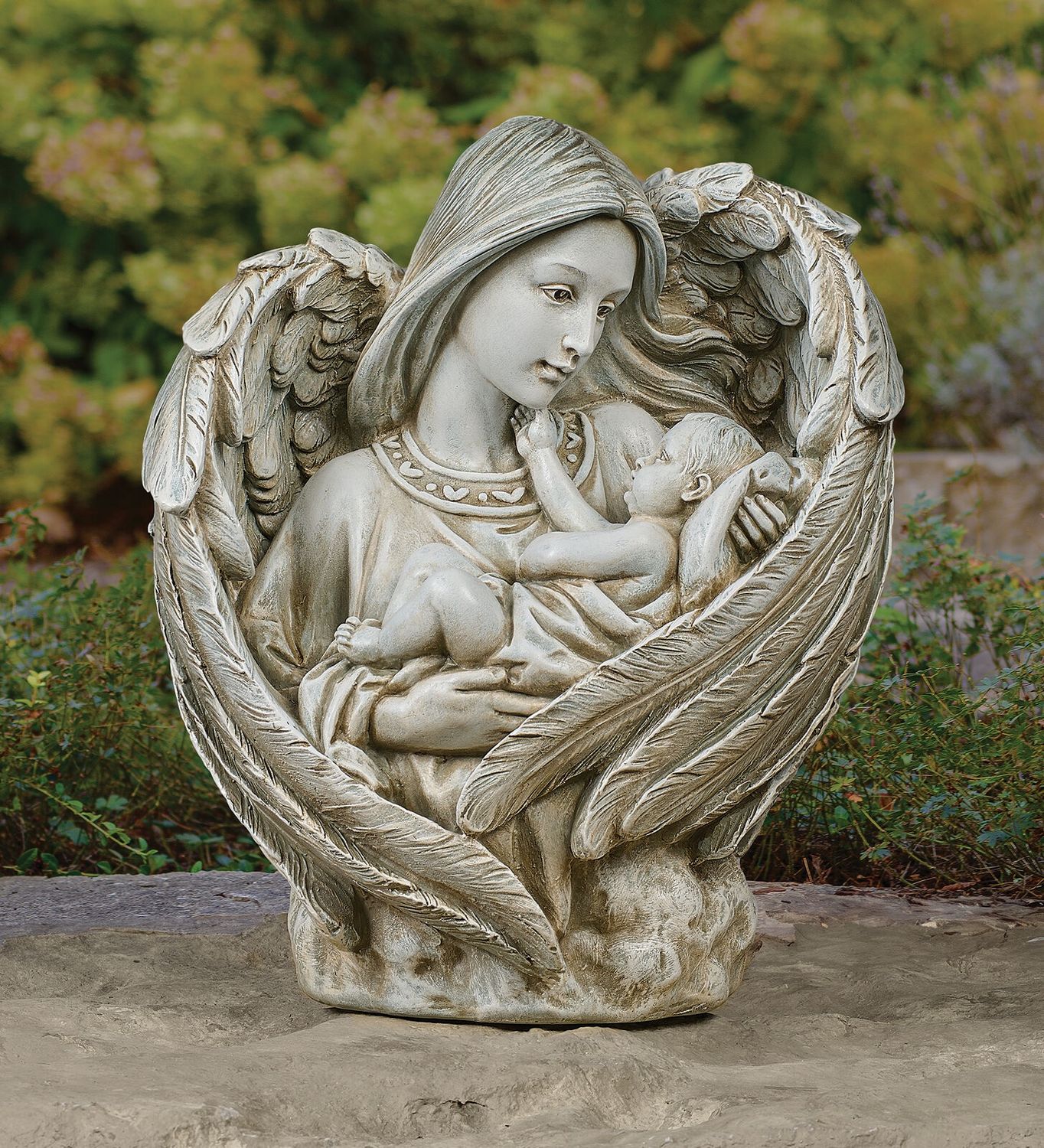 33cm/12.9" Angel Bust with Baby Garden Statue