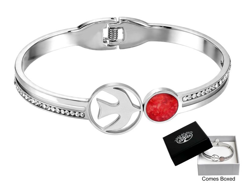 Bracelet Red Agate with Dove