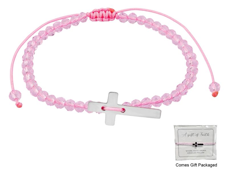 Bracelet with Crystal Beads and Cross