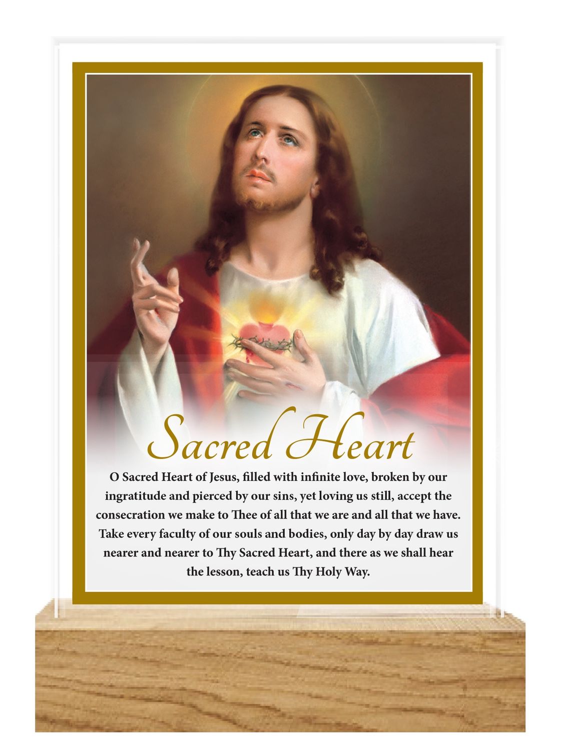 Glass Plaque, Style: Sacred Heart of Jesus