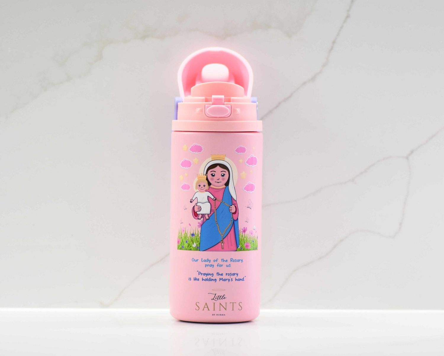 Little Saints Water Bottles, Size &amp; Style: Our Lady of the Rosary | 550 ML