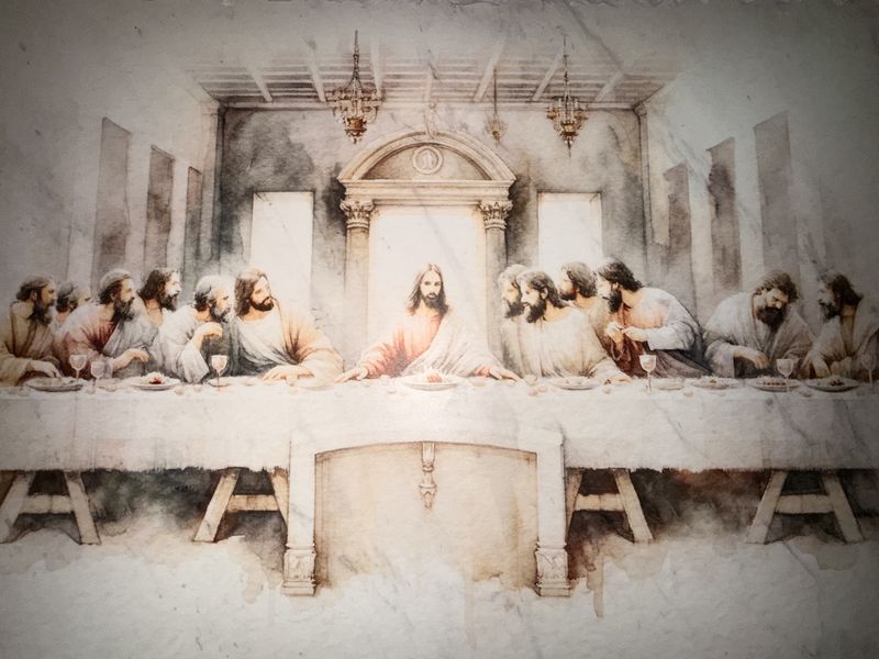 Marble Last Supper 84cm x 60cm x 2cm