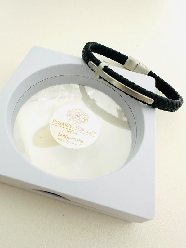 Polished Cross Braided Bracelet