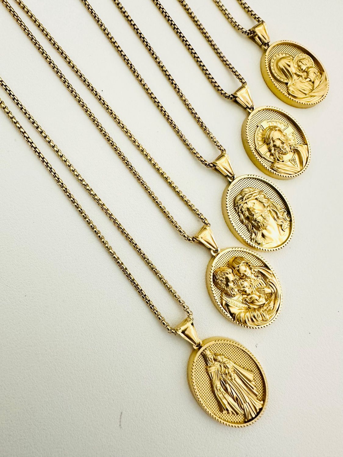 Gold Chain and Medal Necklace