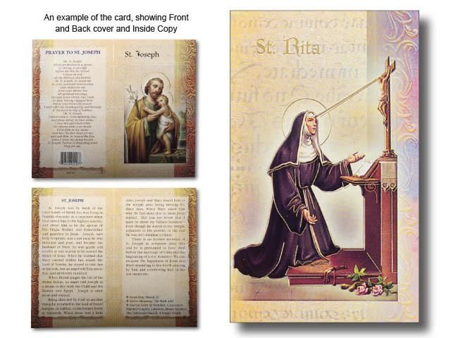 Gold Foiled Biog of St Rita