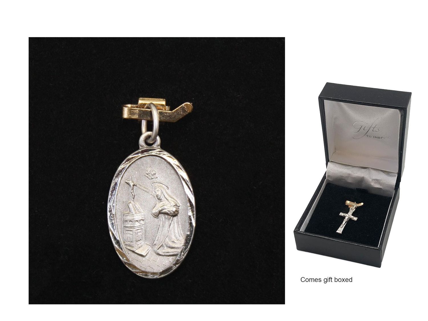 Sterling Silver Medal St Rita 22mm