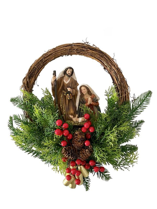 Christmas Wreath with Holy Family
