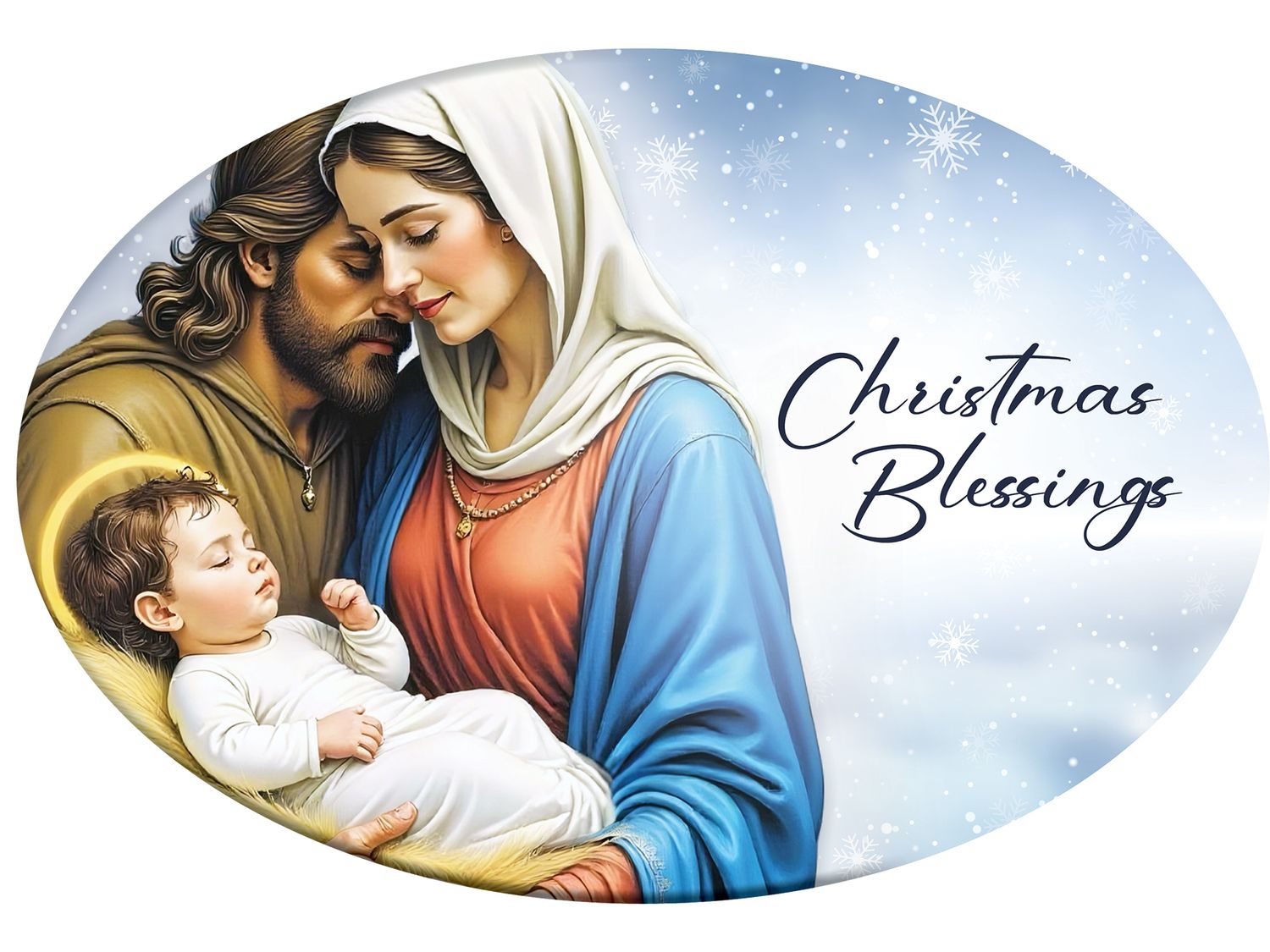 Oval Ceramic Plaques - Christmas Blessing