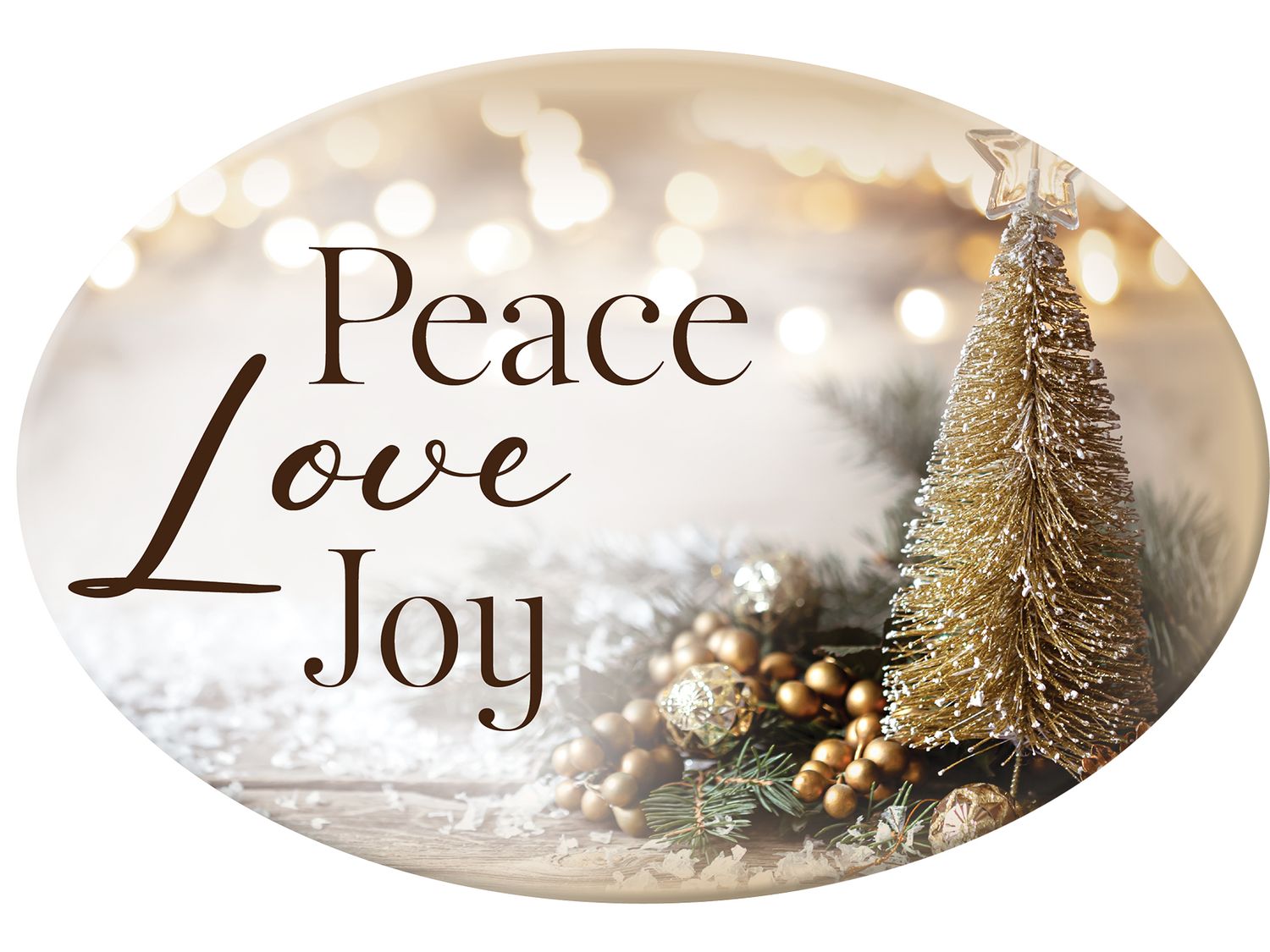 Oval Ceramic Plaques - Peace Love Joy