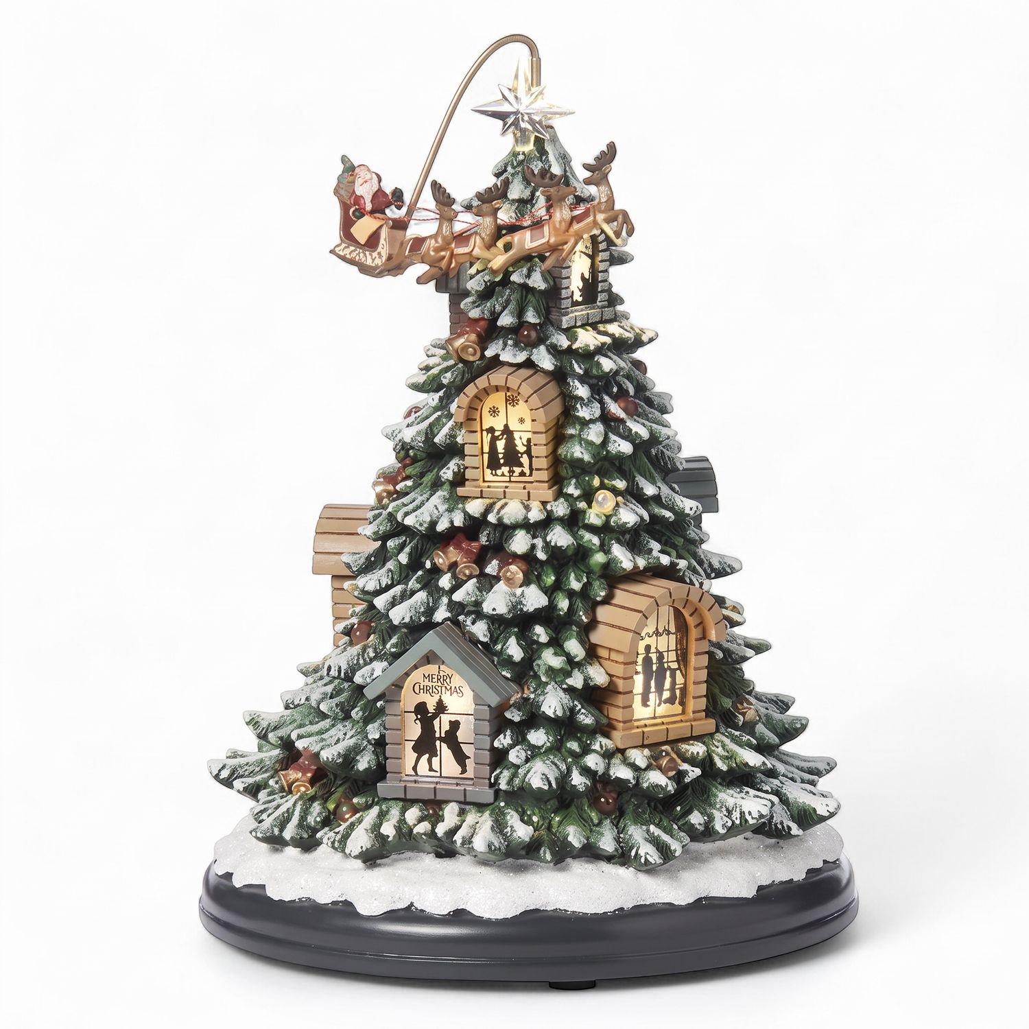 10" Lit Mus Tree With Windows